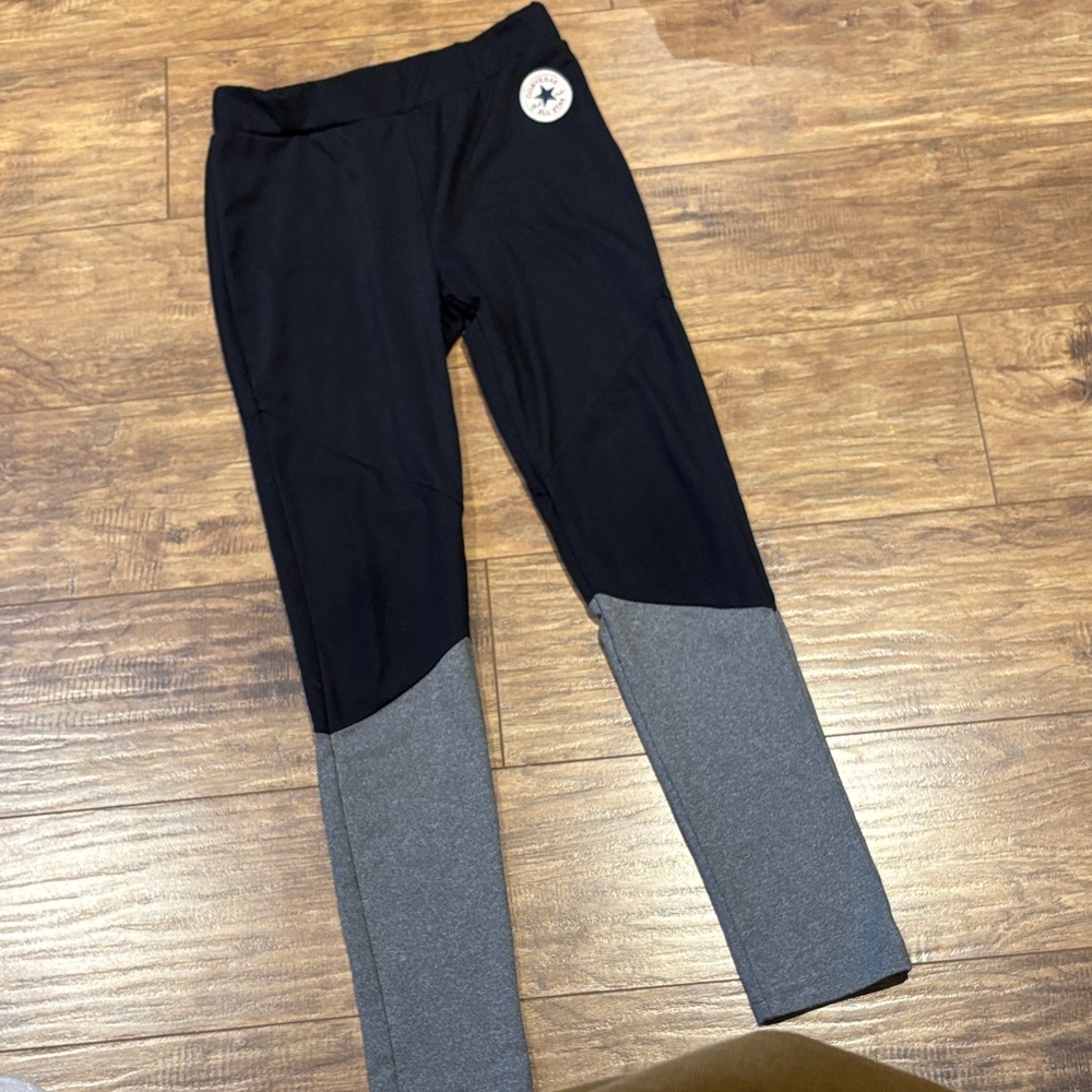 Converse Black and grey Leggings with Logo Patch